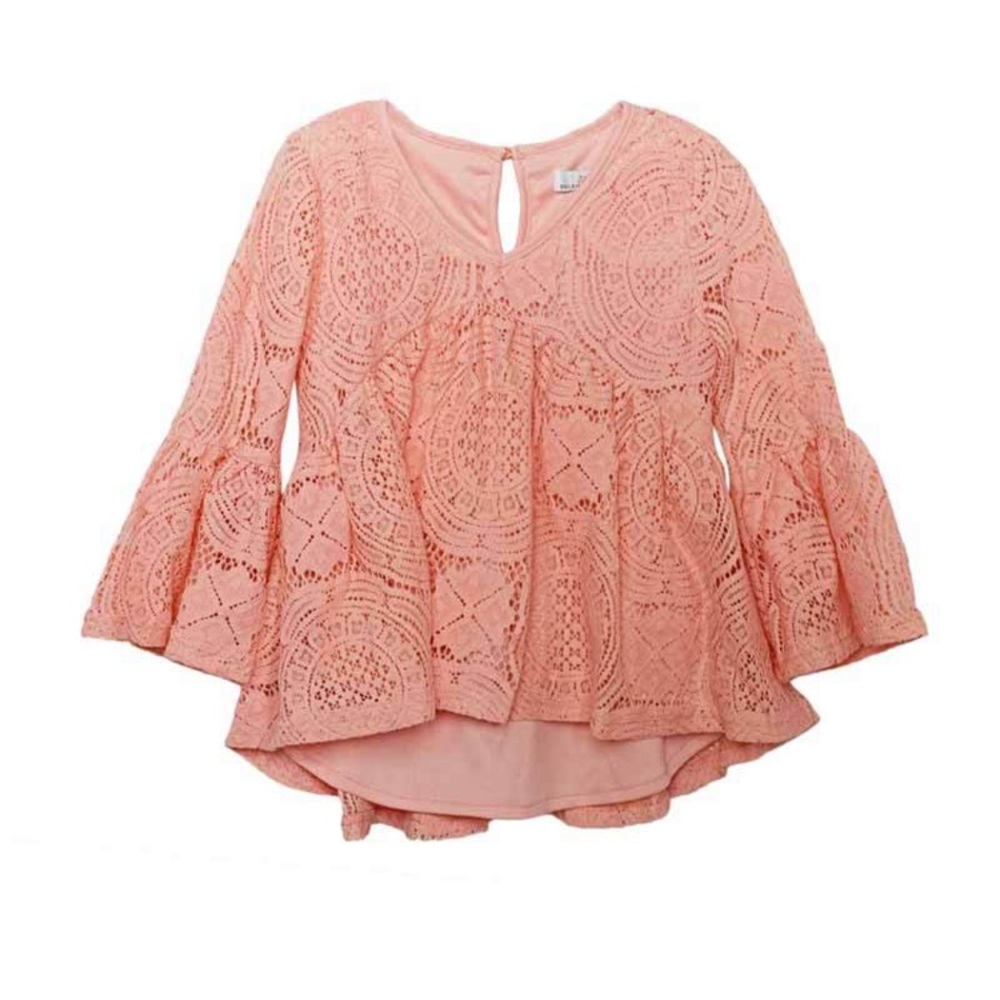 BNWT Baileys Blossoms 4T Bell Sleeve Crochet Shirt